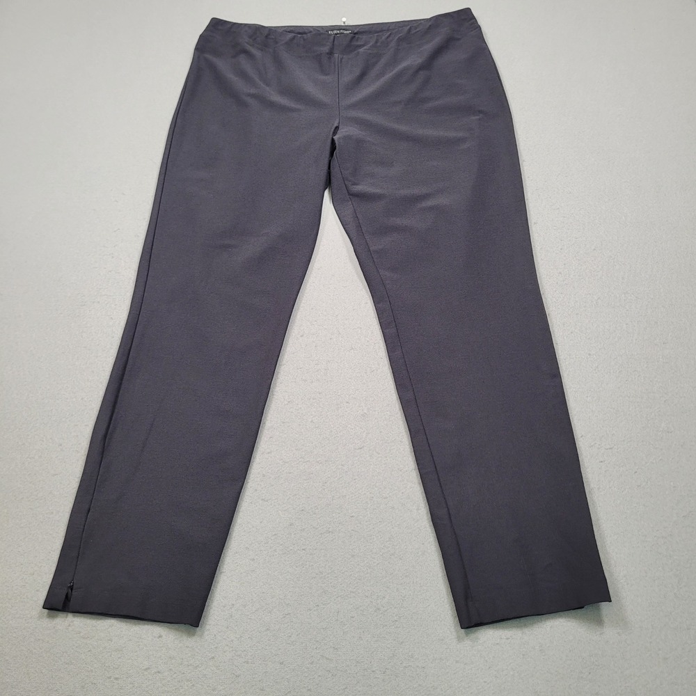 Eileen Fisher Womens Gray Viscose Stretch Ankle Pants Size L F19TK